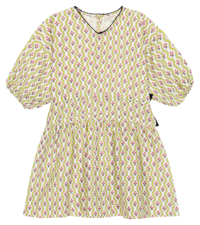 Caramel Kids' Agathis Printed Linen-blend Dress In Treillis Flower Print
