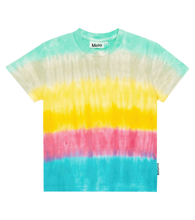 Molo Kids' Roxo Tie-dye Cotton Jersey T-shirt In Rainbow Tie Dye
