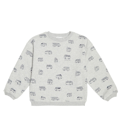 Bonpoint Kids' Atel Printed Cotton Sweatshirt In Light Grey