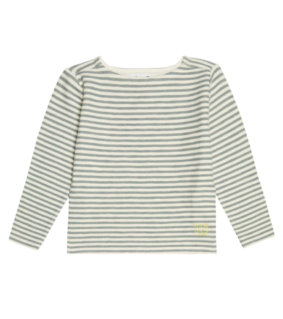 Bonpoint Kids' Aimerick Striped Cotton Top In Late Blue