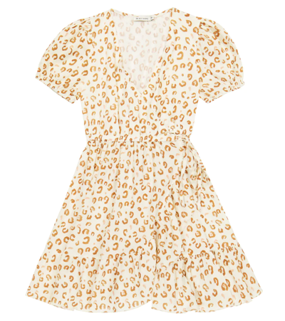 The New Society Kids' Leopard-print Cotton Wrap Dress In Leopard Print