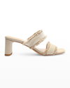 Schutz Women's Victorie Embellished Block Heel Slide Sandals In Oyster