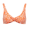 Heidi Klein Côte D'azur Printed Recycled Polyamide-blend Bikini Top In Orange Leaf Print