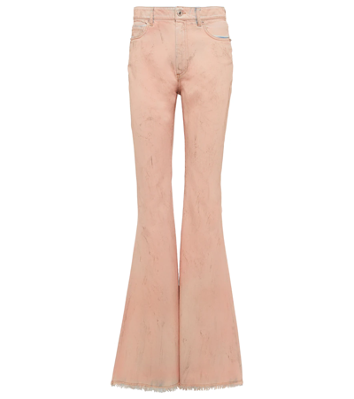 Sportmax Fedra High-rise Flared Leg Cotton-twill Jeans In Midnightblue