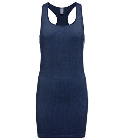 The Upside Circular Knit Cotton-blend Mini Dress In Blue