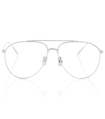 Givenchy Aviator Glasses In Shiny Palladium