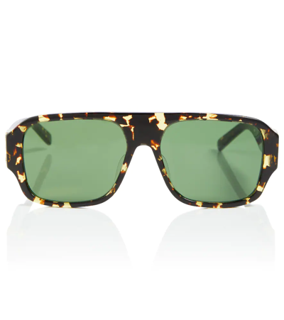 Givenchy Flat-brow Tortoiseshell Sunglasses In Havana/green