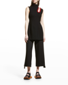 Proenza Schouler Cutout Stretch-crepe Turtleneck Top In Black