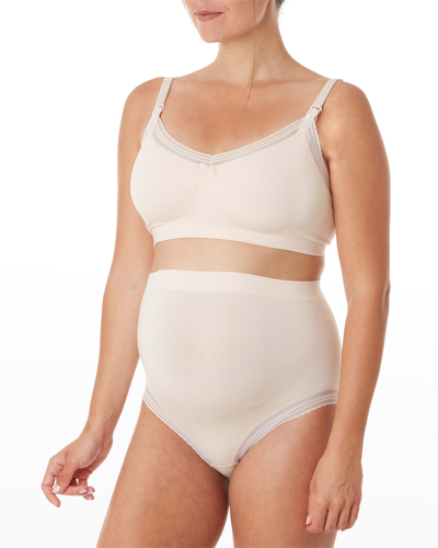 Cache Coeur Milk Seamless Low Waist Maternity Briefs In Blush