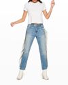 BLUE REVIVAL PIPER HIGH-RISE STRAIGHT JEANS W/ CHAIN FRINGE