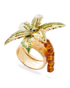 Kim Seybert Palm Coast Napkin Ring In Green/gold