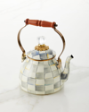 Mackenzie-childs Sterling Check Enamel Tea Kettle