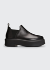 The Row Robin Leather Chelsea Ankle Boots In Black