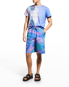 Isabel Marant Heloa Wide-leg Long-length Printed Swim Shorts In Green
