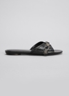 Balenciaga Open-toe Sandals With Decorative Buckle Detail In 1081 Blk Pallad