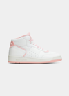 Saint Laurent High-top Leather Sneakers In Leather Blanc Ros