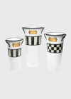MACKENZIE-CHILDS SPECTATOR GALVANIZED FLOWER BUCKETS, SET OF 3
