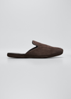 Manolo Blahnik Men's Montague Suede Mules In Dbrw2040