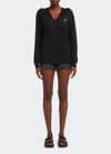 Prada Logo-intarsia Cashmere Pullover In F0002 Nero
