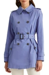 Lauren Ralph Lauren Short Trench Coat In French Blue