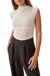 REFORMATION REFORMATION LINDY RUCHED ORGANIC COTTON CROP TOP