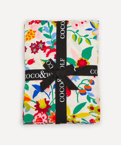 Coco & Wolf Floral Ballet Silk Pillowcases Set Of Two In Multicoloured