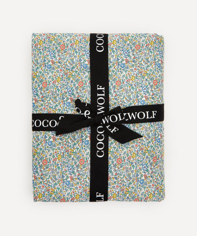 Coco & Wolf Katie And Millie Cot Bed Flat Sheet In Blue