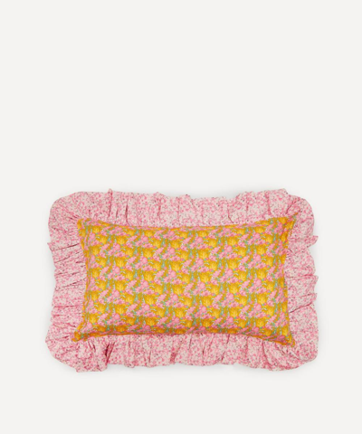 Coco & Wolf Clementina And Mitsi Valeria Frill Edge Oblong Cushion In Multicoloured