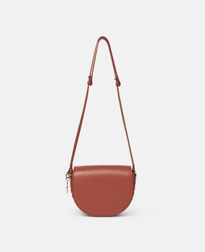 Stella Mccartney Frayme Small Flap Shoulder Bag In Brick