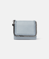 Stella Mccartney Falabella Small Flap Wallet In Dusty Blue