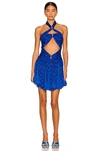 RAISA VANESSA RUFFLE CUTOUT MINI DRESS