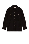 GREG LAUREN BLACK SHAWL COLLAR BOXY JACKET