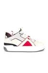 Just Don Tennis Courtside Mid-top Leather Sneaker In White & Pink