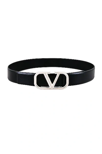 Valentino Garavani Valentino H.40 Buckle Belt In Nero