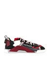 Dolce & Gabbana Multicolor Logo Low Top Ns1 Sneakers Shoes In Red & Black