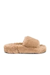 Stand Studio Isla Faux Fur Platform Sandals In Taupe