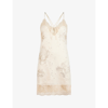 Zadig & Voltaire Calissa Embroidered Silk Mini Dress In Poudre