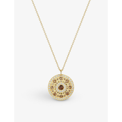De Beers Talisman 18ct Yellow-gold And 3.85ct Diamond Medallion Pendant Necklace In 18k Yellow Gold