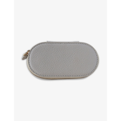 Monica Vinader Mini Oval Leather Jewellery Box In Grey