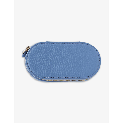 Monica Vinader Oval Mini Leather Jewellery Box In Blue