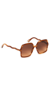 Chloé Zelie Oversized Square-frame Tortoiseshell Acetate Sunglasses In Havana Havana Brown