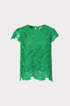 Milly Tropical Palm Embroidered Lace Top In Leaf