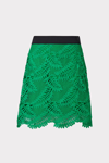MILLY TROPICAL PALM LACE MINI SKIRT