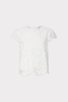 Milly Tropical Palm Lace Baby Tee In White