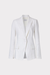Milly Avery Linen Blazer In White