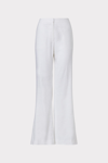 Milly Lennon Flare-leg Linen Pants In White