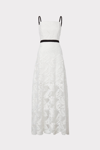 Milly Leighton Tropical Palm Lace Dress In White