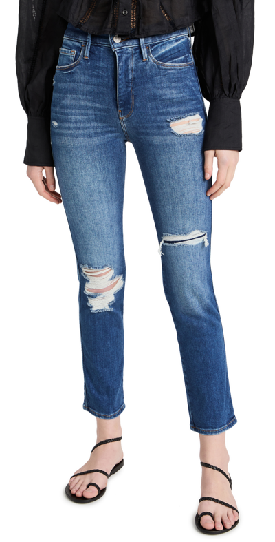 Frame Le Sylvie High Rise Cropped Straight Leg Jeans In Swoon In Multi