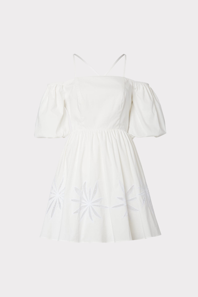 Milly Briar Embroidered Cold-shoulder Dress In White