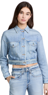 Rag & Bone Miramar Cropped Trucker Denim Jacket In Tulip